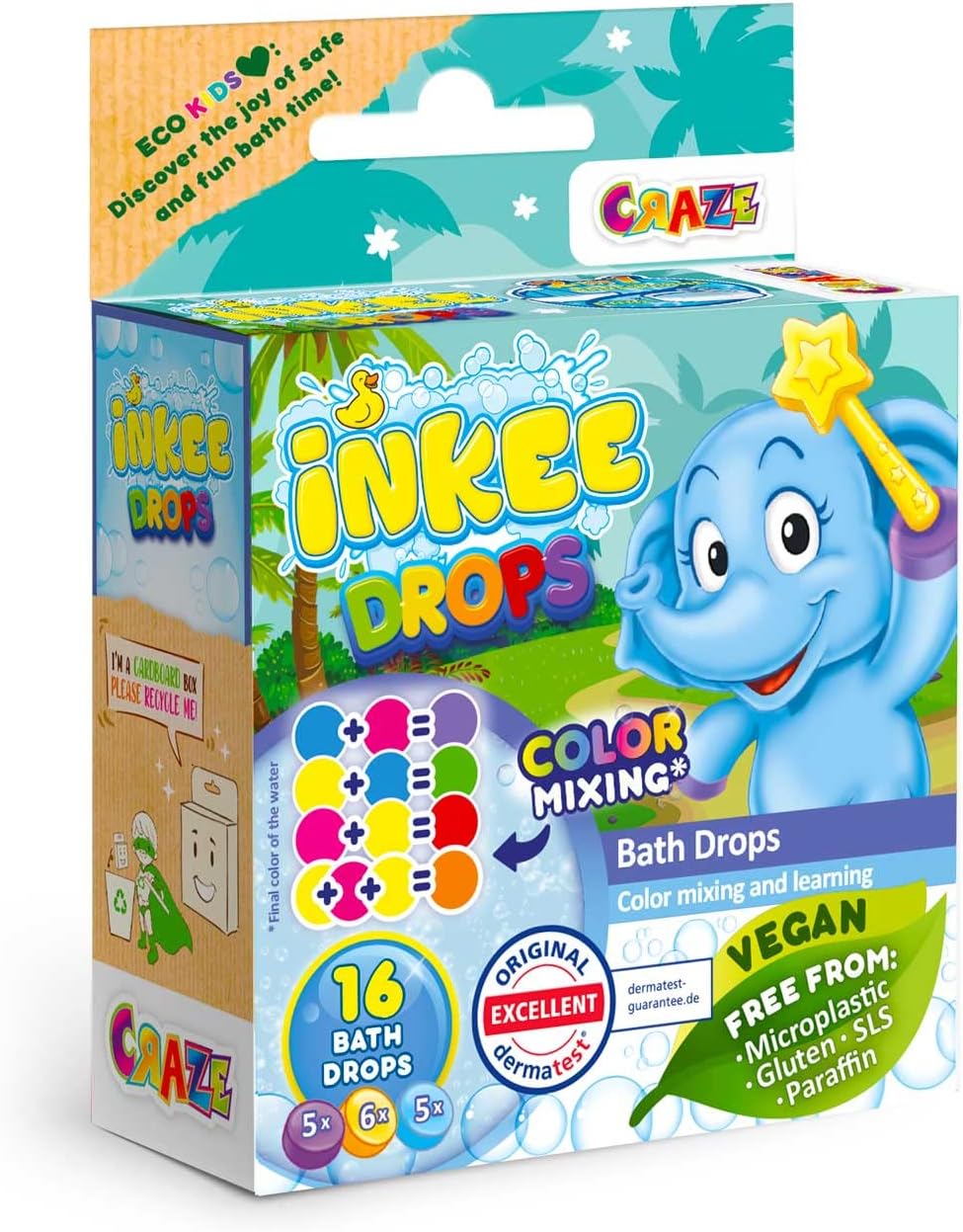 Detalle de INKEE Wand Star: bacchetta magica con bombe da bagno e palline colorate per vasca, profumo di fragola