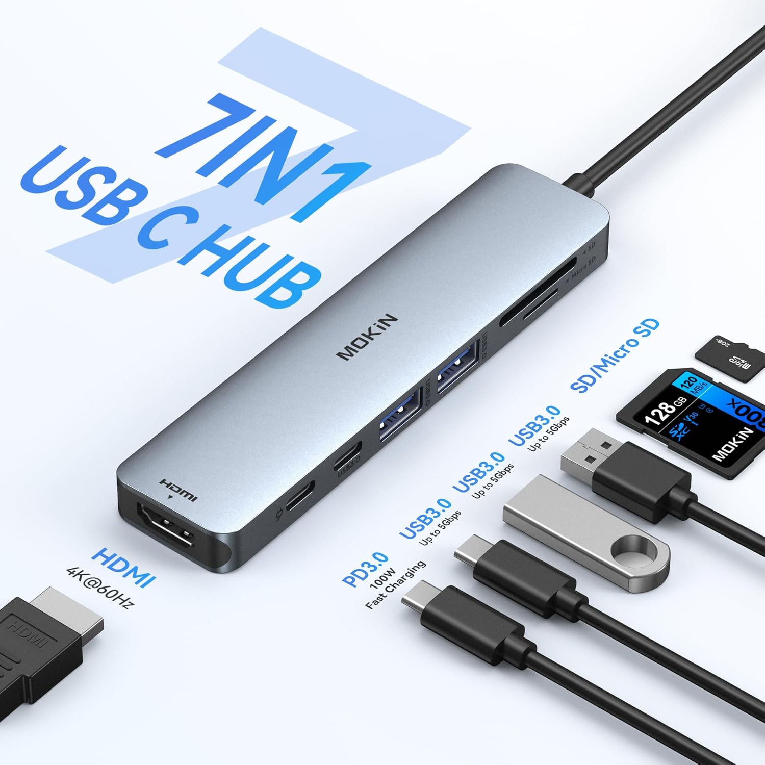 Thumbnail 1 de USB C Hub 7‑in‑1 Multiport Adapter für MacBook
