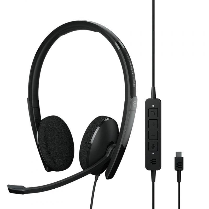 Detalle 2 de Auriculares Epos Adapt 160 USB-C II con cable USB-C para oficina y cancelación de ruido, negros