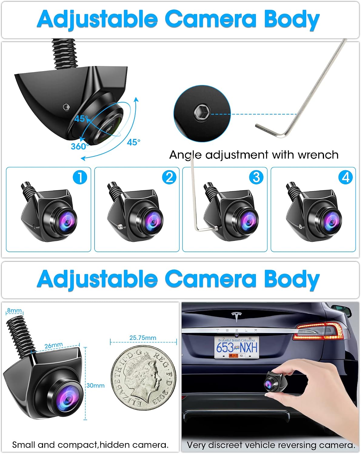 Detalle 2 de AHD 1080P Rückfahrkamera 170° Weitwinkel