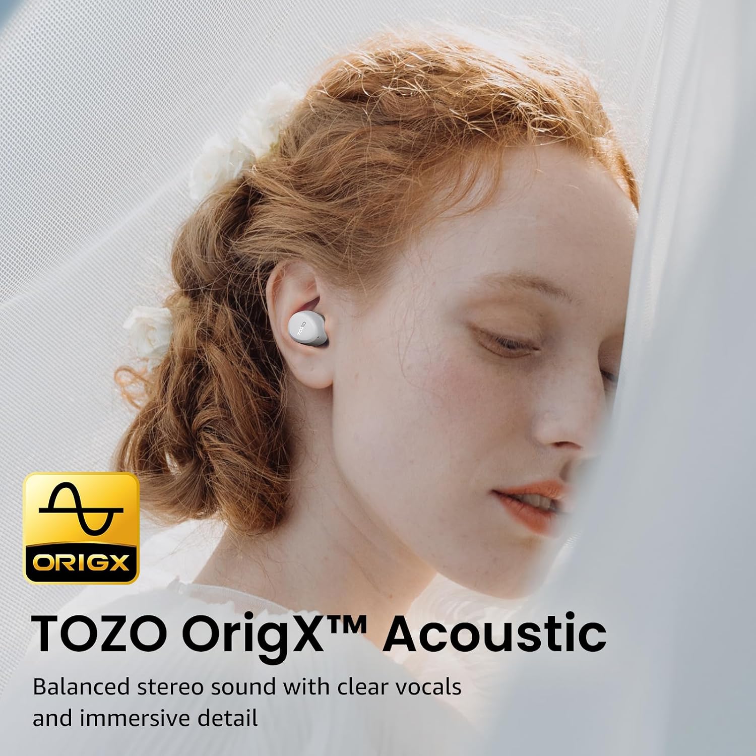 Detalle 1 de TOZO A1 Wireless Earbuds, Bluetooth 5.3, IPX5, 32 EQ Presets