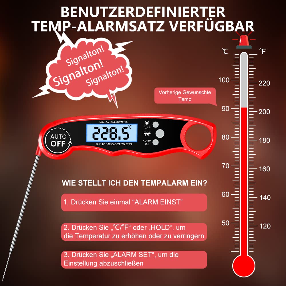 Thumbnail 3 de CIRYCASE Fleischthermometer Digital 102cm Sonde