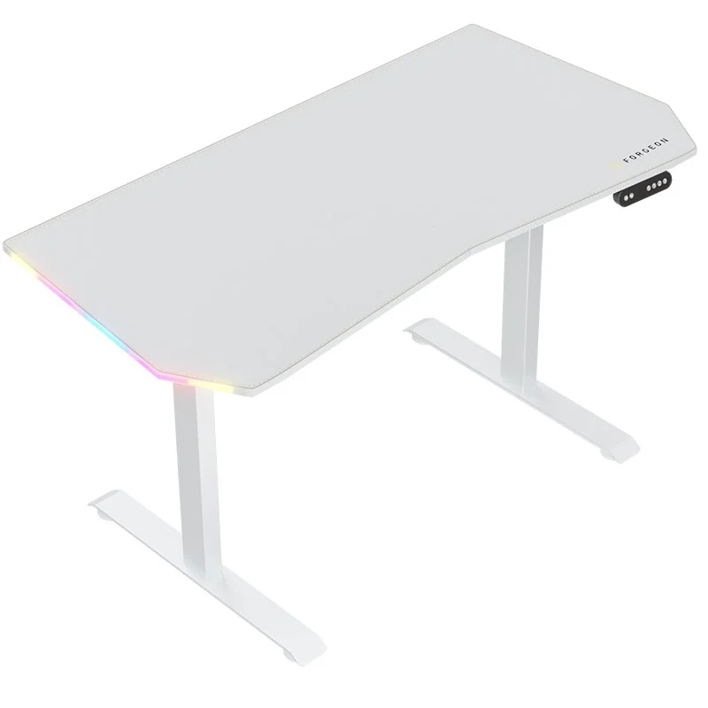 Detalle de Forgeon Battleground mesa gaming regulable en altura 140x70cm blanca