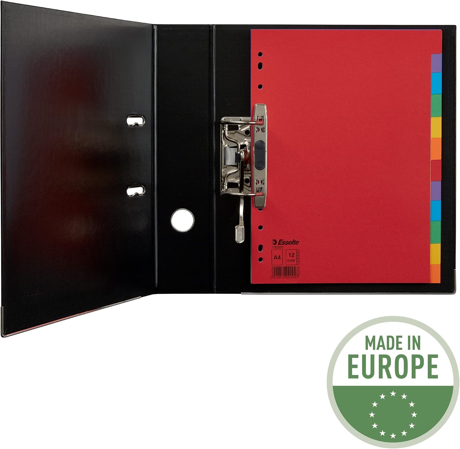 Detalle de Esselte – 10 jeux d'intercalaires A4 12 touches multicolore, carton résistant (100202)