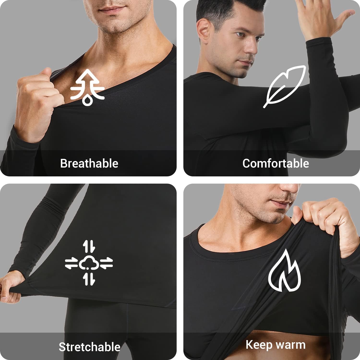 Detalle de PISIQI Thermal Underwear Long Johns Set 🩲