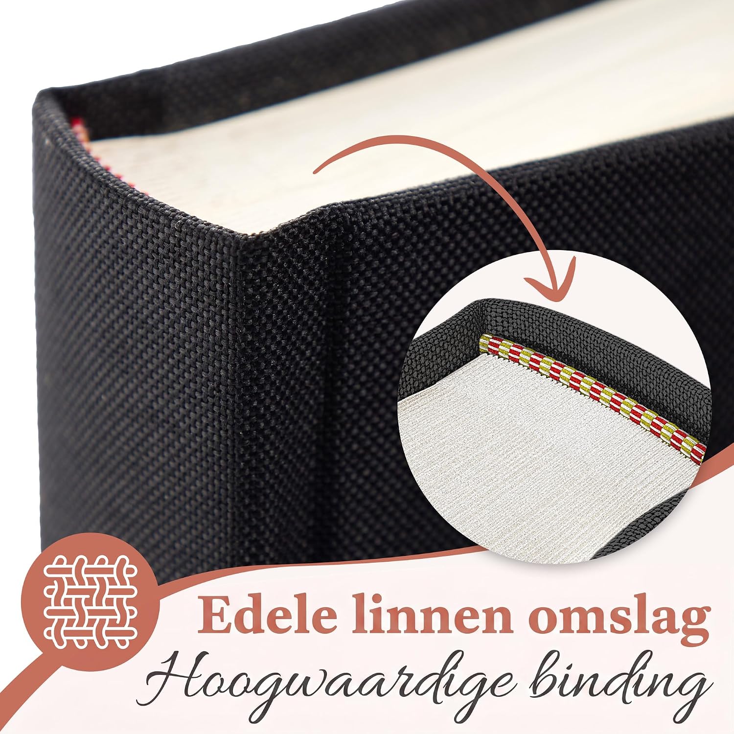 Detalle 2 de Zeitloos Fotoalbum om in te plakken, zwart linnen, 50 pagina's