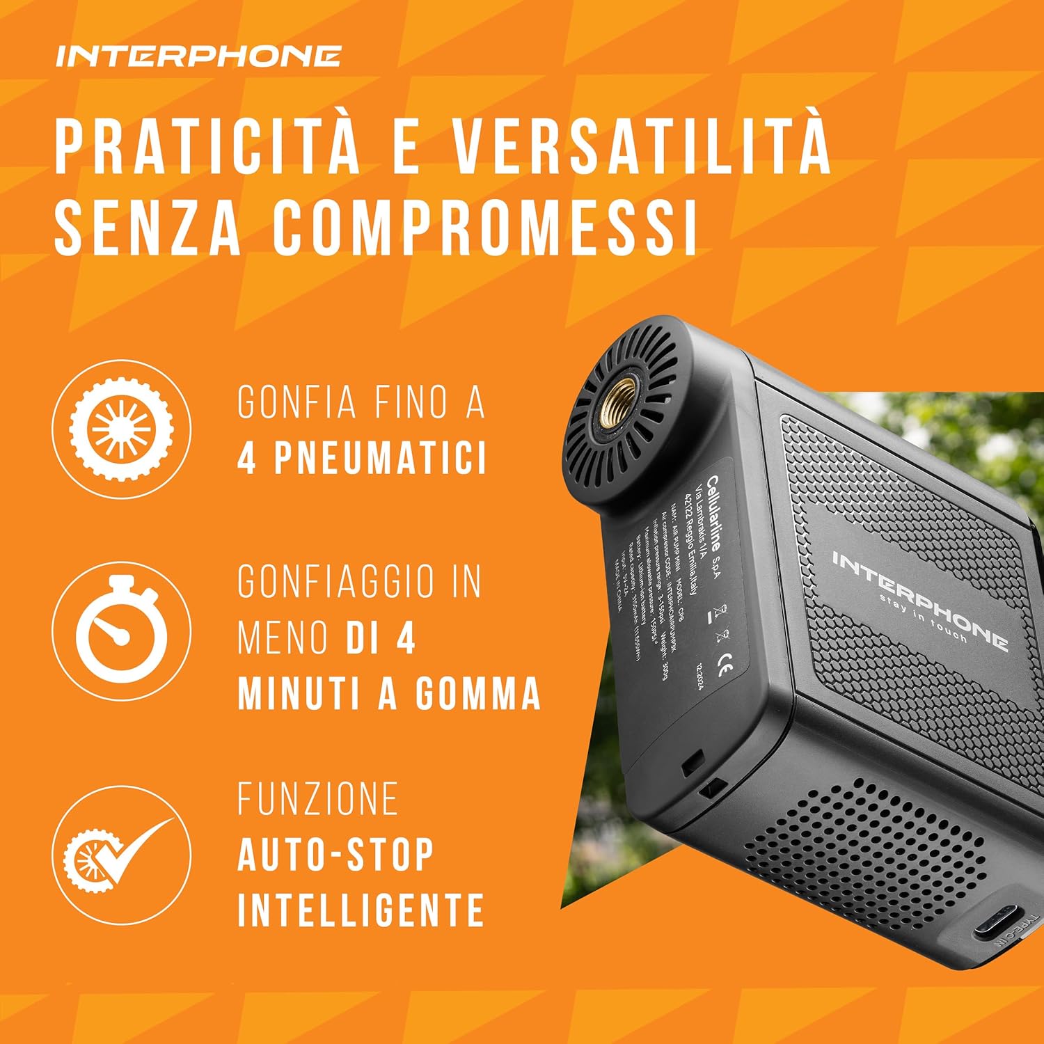 Thumbnail 2 de INTERPHONE Air Pump Mini 4 min compressore