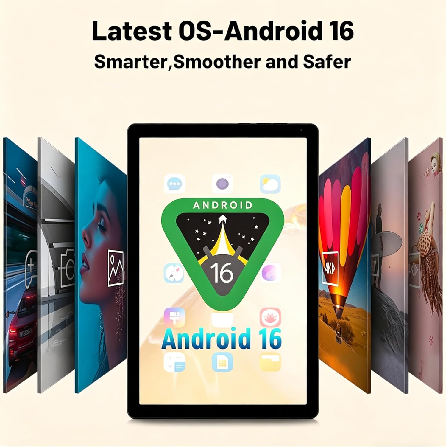 Thumbnail 2 de Jeazans Latest 2026 Upgraded Android 16 10.1-Inch Tablet (IPS HD, Dual Camera, 64GB + up to 1TB Expansion)