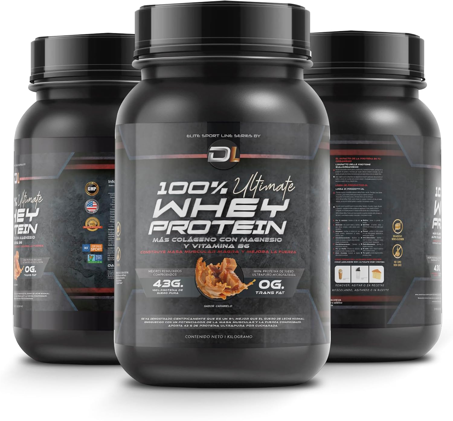 Detalle de Whey Protein Caramelo 1kg de Healthy FUSION: proteína en polvo con colágeno, magnesio y aminoácidos para músculo y recuperación