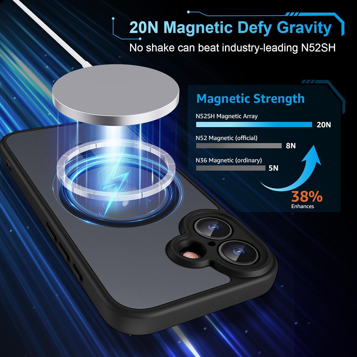 Thumbnail 2 de TQIAHF Cover Magnetica per iPhone 17 con 2 Pellicole Vetro Temperato – Protezione Slim e MagSafe
