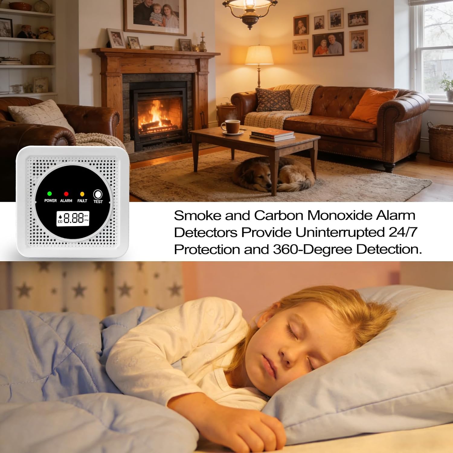 Thumbnail 2 de 2 Packs Smoke and Carbon Monoxide Alarm with Dual Sensor and Digital Display