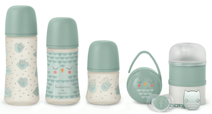 Detalle 2 de Suavinex Bonhomia Set biberones y chupete 0–6m