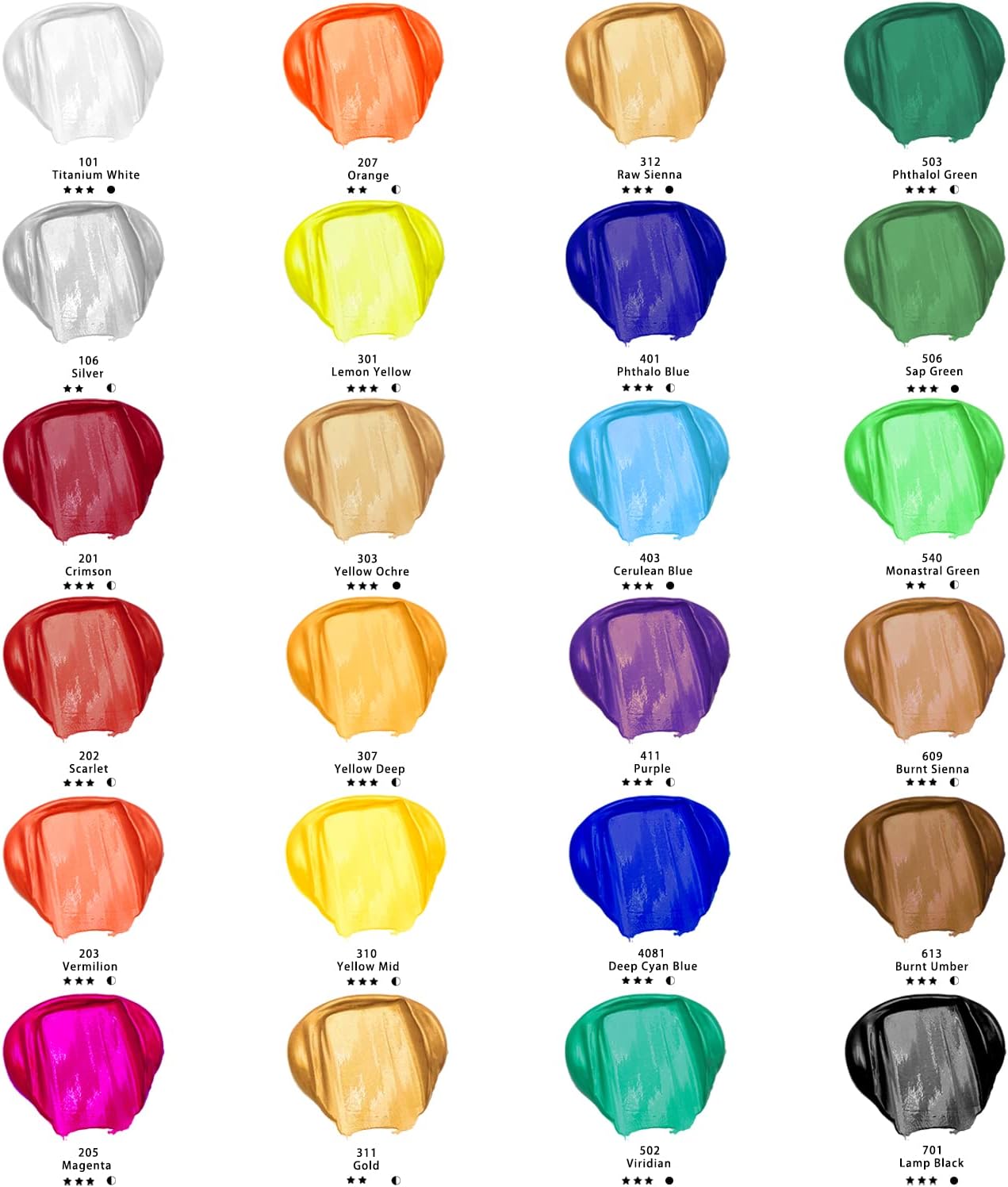 Thumbnail 1 de Artecho Acrylfarben-Set (24 x 36 ml) – wasserfest, lichtbeständig, schnell trocknend