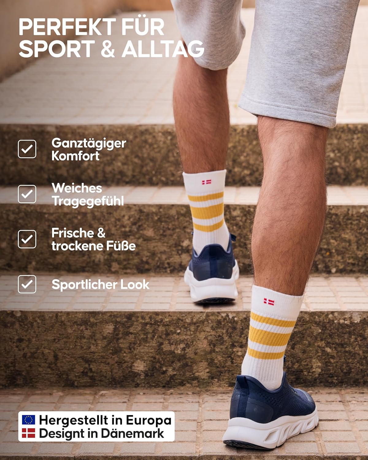 Thumbnail 2 de DANISH ENDURANCE Bio-Baumwolle Tennissocken (Sneaker Socken) – Herren & Damen, 3 oder 6 Paar