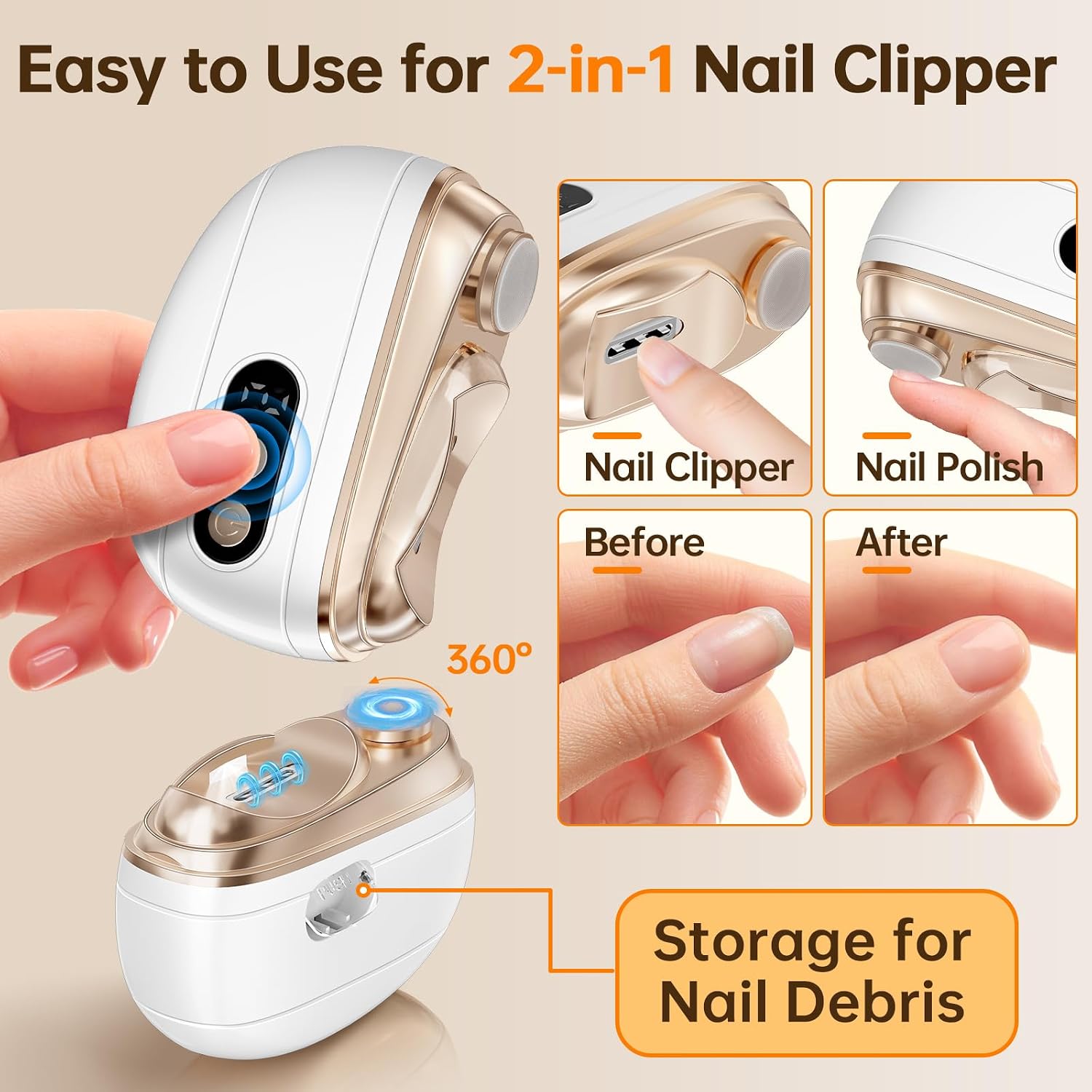Detalle 2 de Electric Nail Clipper with LED Light