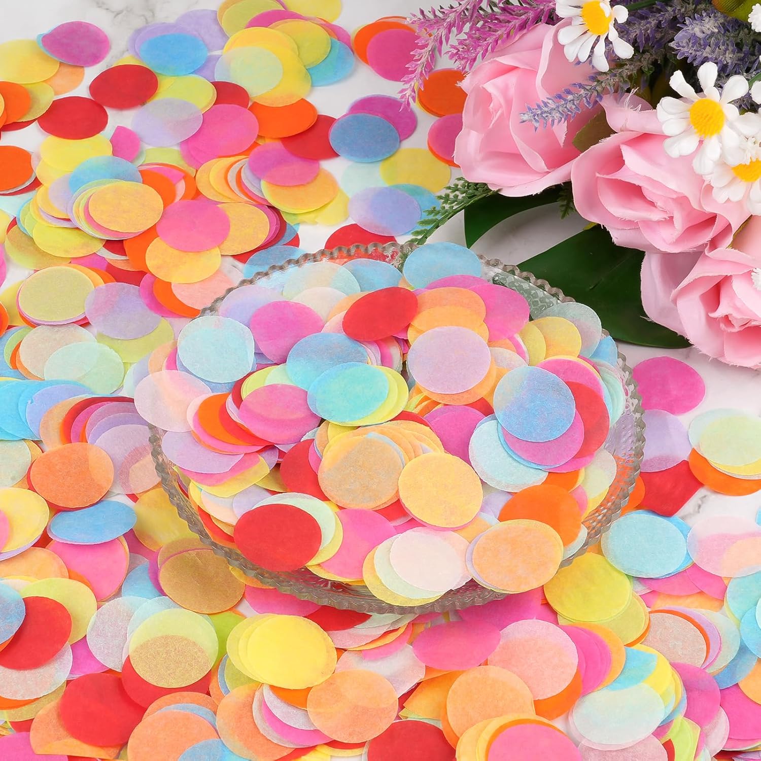 Thumbnail 2 de Konfetti Bunt 6000 Stück (2,5 cm) für Geburtstag, Hochzeit & Party-Deko – 50 g Papier-Konfetti