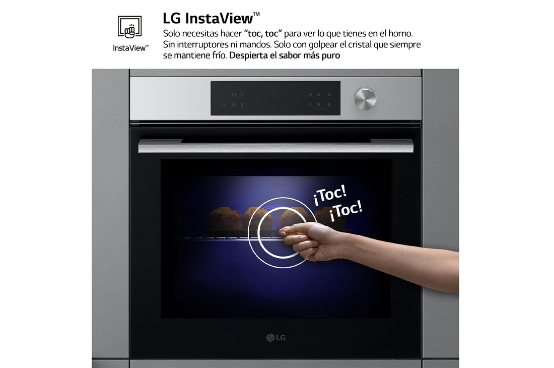 Detalle de LG Horno pirolítico Instaview 76L WSED7613S: limpieza avanzada y acero inoxidable