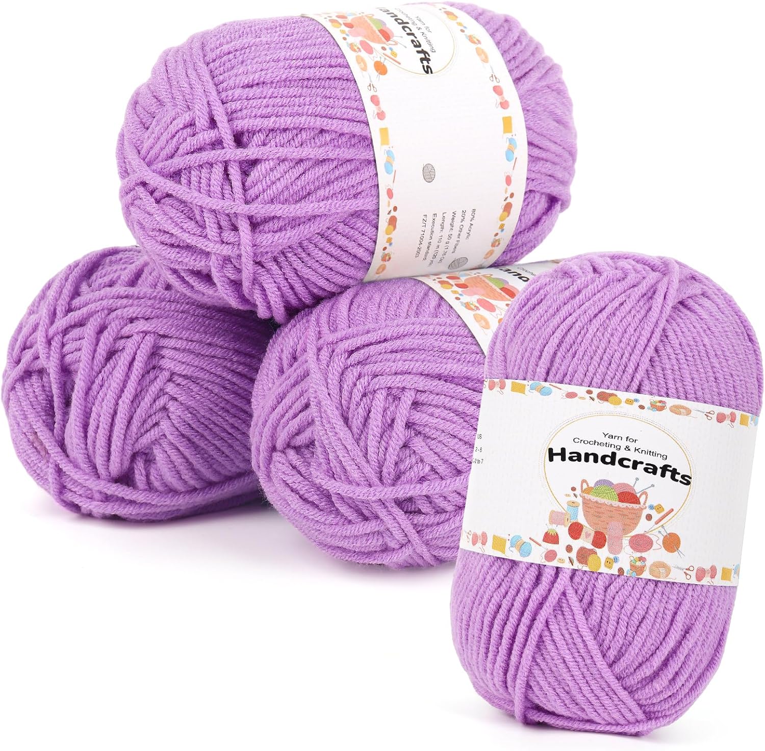 Aeelike fil coton pour crochet (200 g, 100% acrylique) – couleur racine de lotus