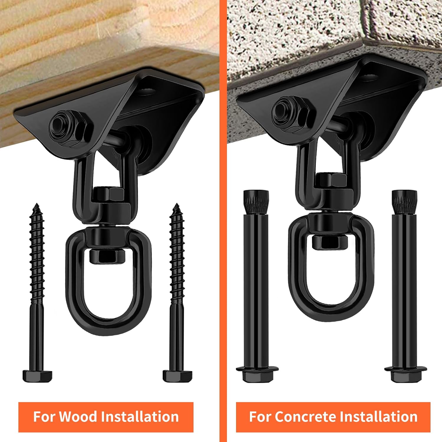 Detalle de Deckenhaken 360° drehbar 450 kg schwarz