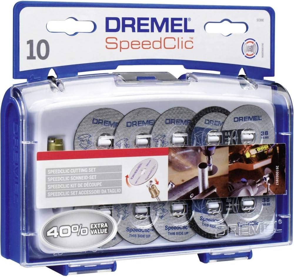 Detalle de Dremel 690 EZ SpeedClic Cutting Wheels Set (SC690) with 10 cutting discs and mandrel