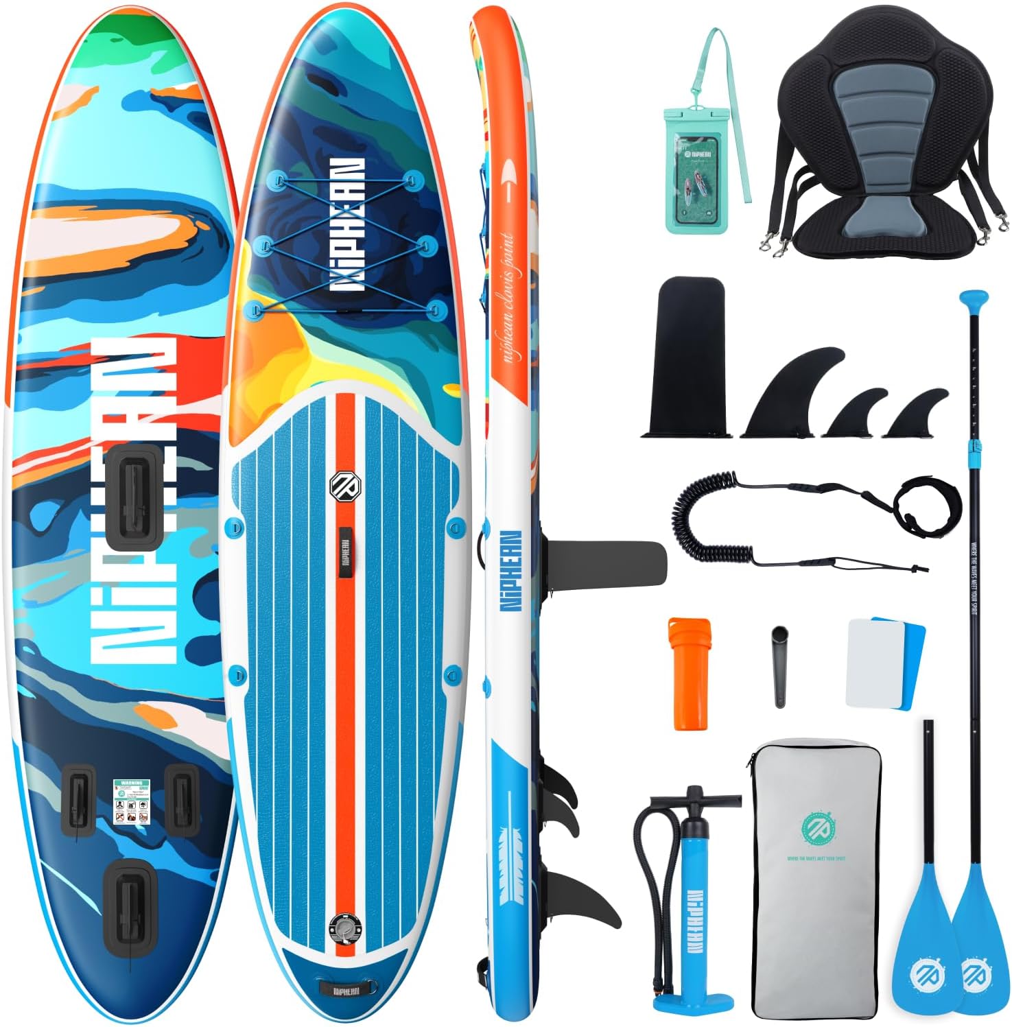 Niphean SUP Gonfiabile Adulti con Tutti gli Accessori – Tavola da Stand Up Paddle 320 cm
