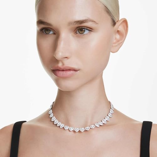Thumbnail 6 de Swarovski Ariana Grande x Collana Tennis: gioiello con pavé di cristalli Cry a forma di cuore, placcatura rodio