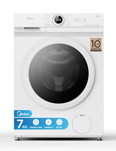 Detalle de Midea Lavatrice Slim 7 kg Classe A, 1400 Giri, Motore BLDC – Efficienza e pulizia avanzata