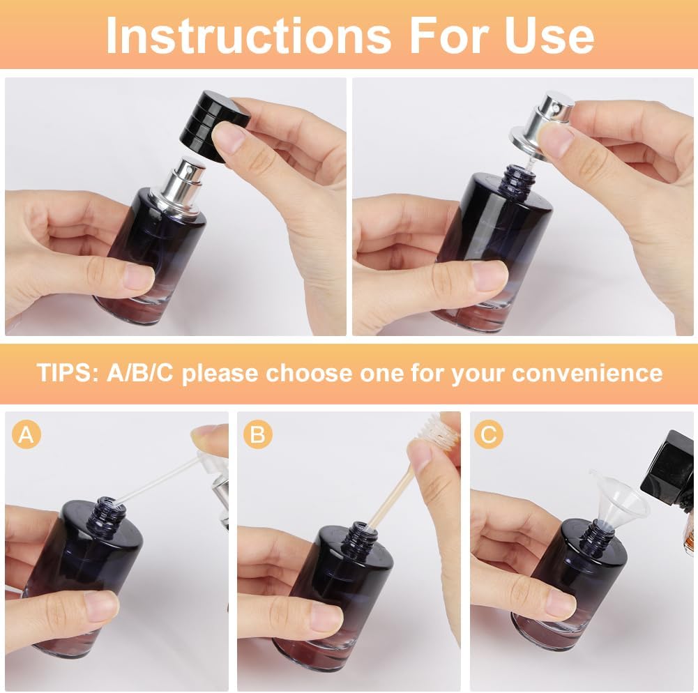 Thumbnail 2 de LOPHE Perfume Atomiser 3 x 30 ml – Refillable Glass Travel Bottle in Blue Gradient