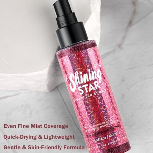 Thumbnail 4 de Mikloven Rose Pink Glitter Body Shimmer Spray 100ml – Waterproof, Quick-Dry Sparkle Mist