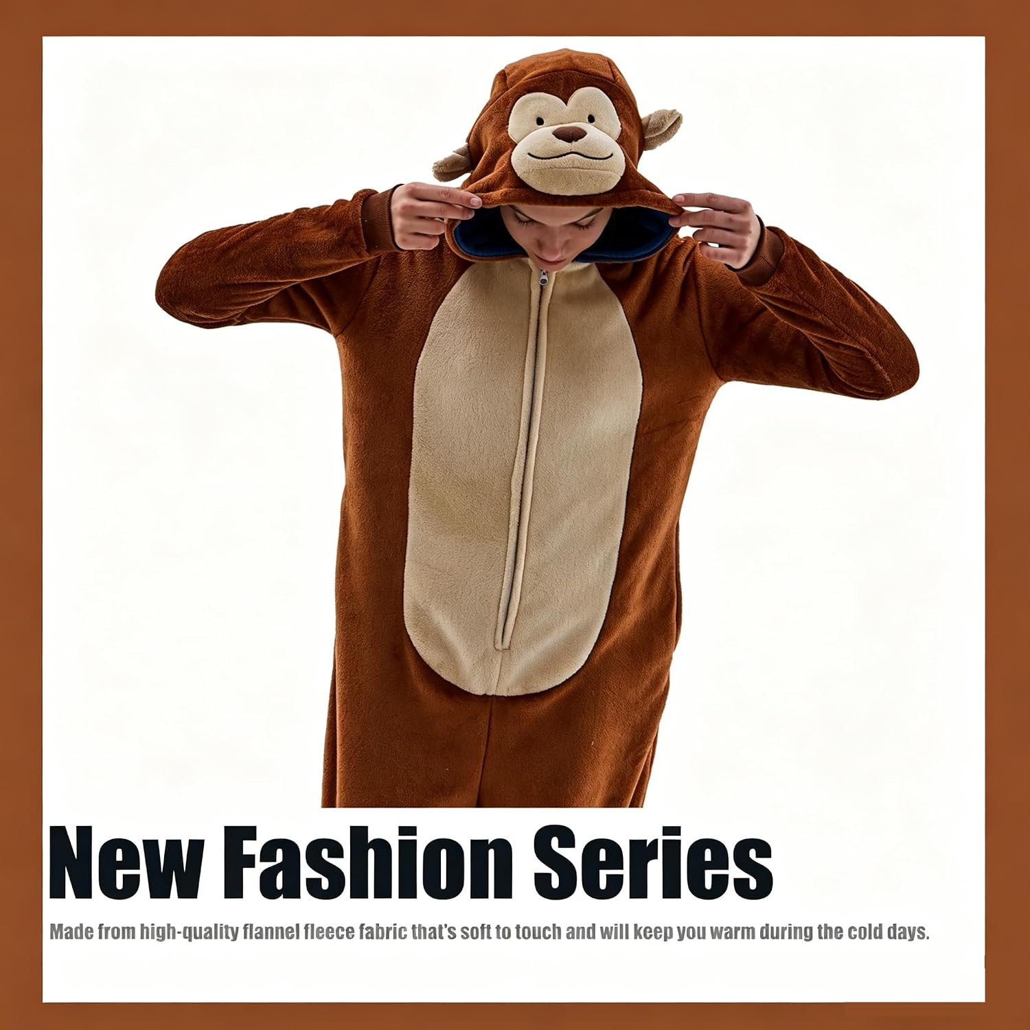 Thumbnail 3 de JUOLOET Unisex Adult Animal Onesie Pajamas with Hood and Side Pockets