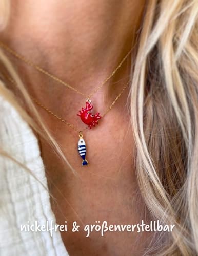 Thumbnail 2 de happymaker – Collana estiva da donna con ciondolo marittimo in acciaio dorato, regolabile e fatta a mano in Germania