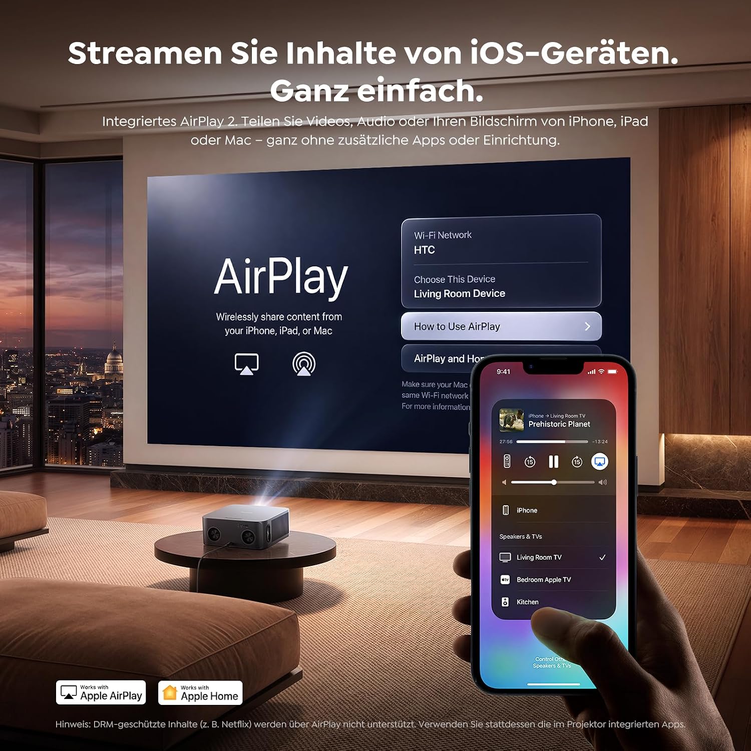 Thumbnail 6 de Beamer 4K mit VIDAA OS – 2000 ANSI Lumen, Netflix-kompatibel, Dolby Audio und HDR10