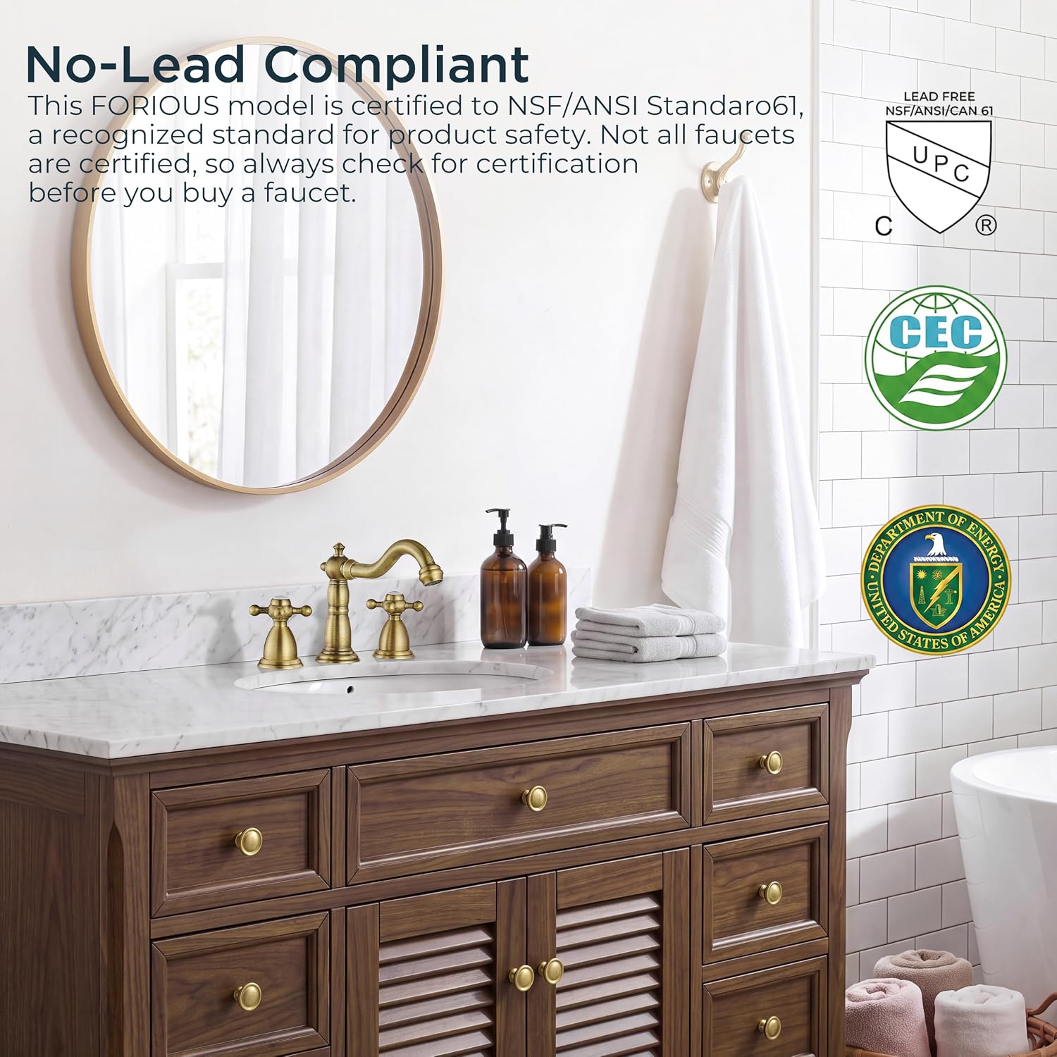 Detalle 2 de FORIOUS Bathroom Faucet, 8-Inch Widespread
