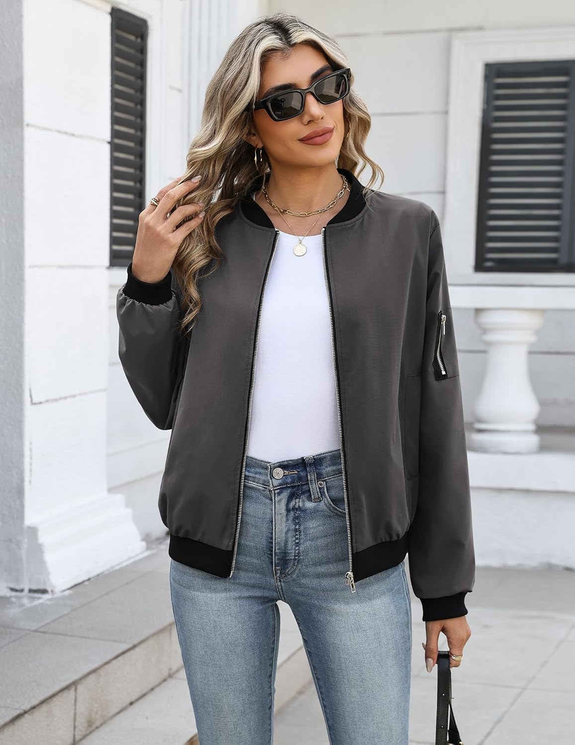 Detalle 2 de HOTOUCH Women's Bomber Jacket in Polyester
