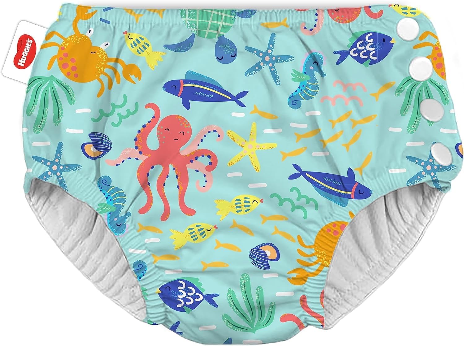 Detalle de HUGGIES Little Swimmers – Couches de bain réutilisables taille L (13 kg et +), 1 culotte, protection anti-fuite