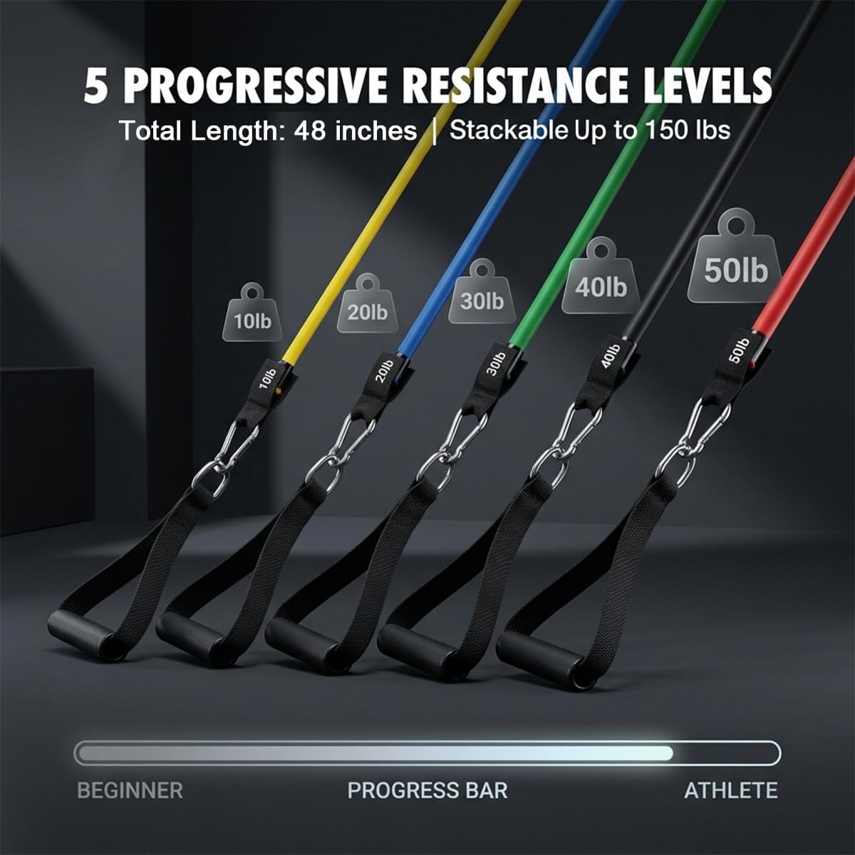Thumbnail 6 de VEICK Resistance Bands 150 lbs set