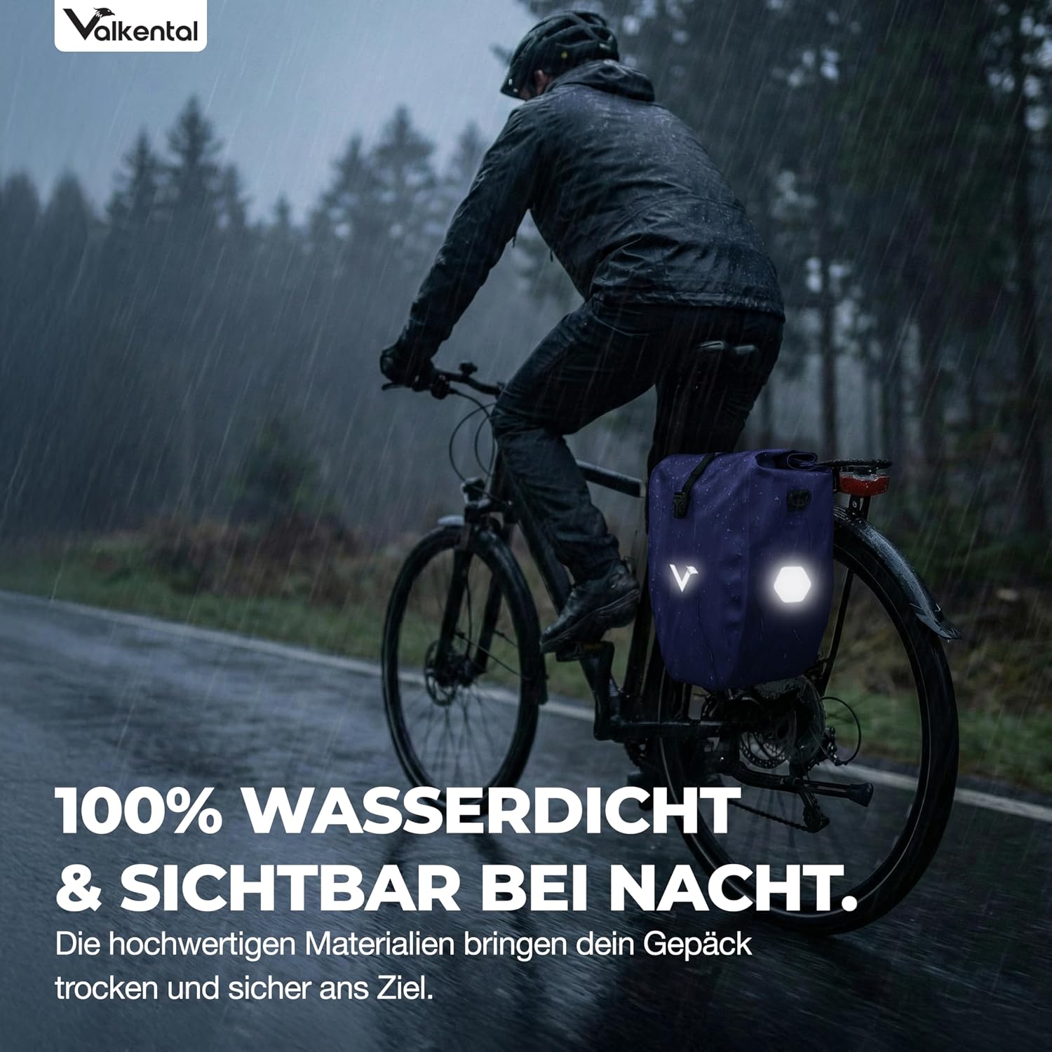 Detalle de Valkental Gepäckträgertasche, wasserdicht & abschließbar – robust für Alltag und Reise