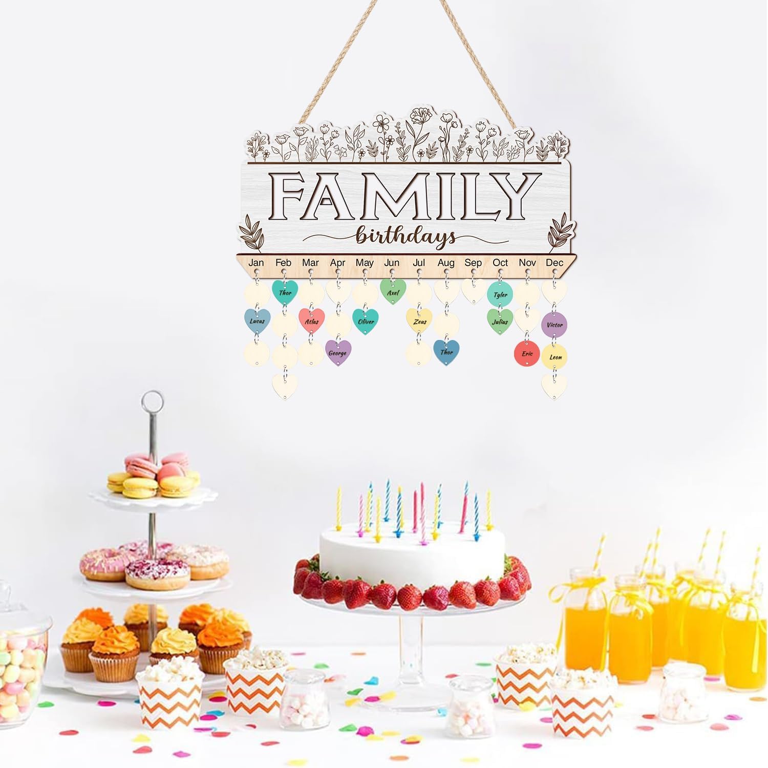 Thumbnail 1 de CHDITB Vintage Family Birthday Calendar Wall Hanging