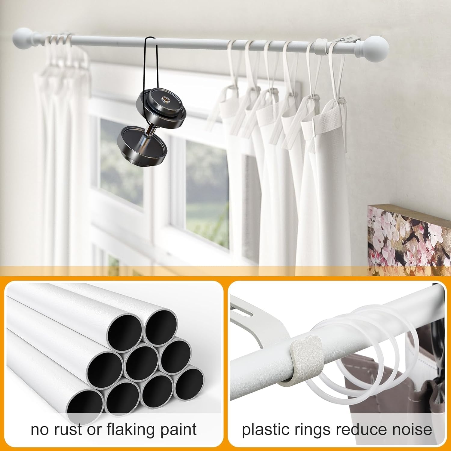 Thumbnail 3 de OLLIDOT Curtain Poles 76-152 cm