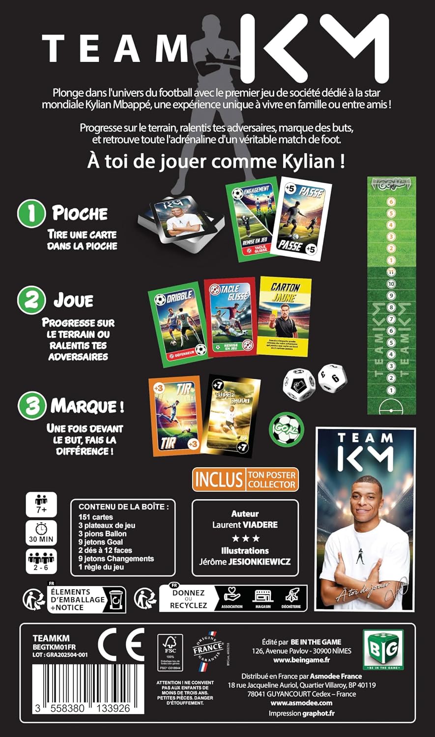 Thumbnail 2 de Asmodee – Team KM Be in The Game – Jeu de Cartes Football Kylian Mbappé