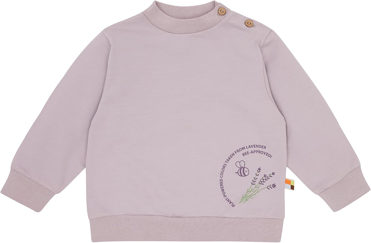 Detalle de LOUD + PROUD Unisex Kinder Sweatshirt mit Pflanzenfarben – GOTS zertifiziert