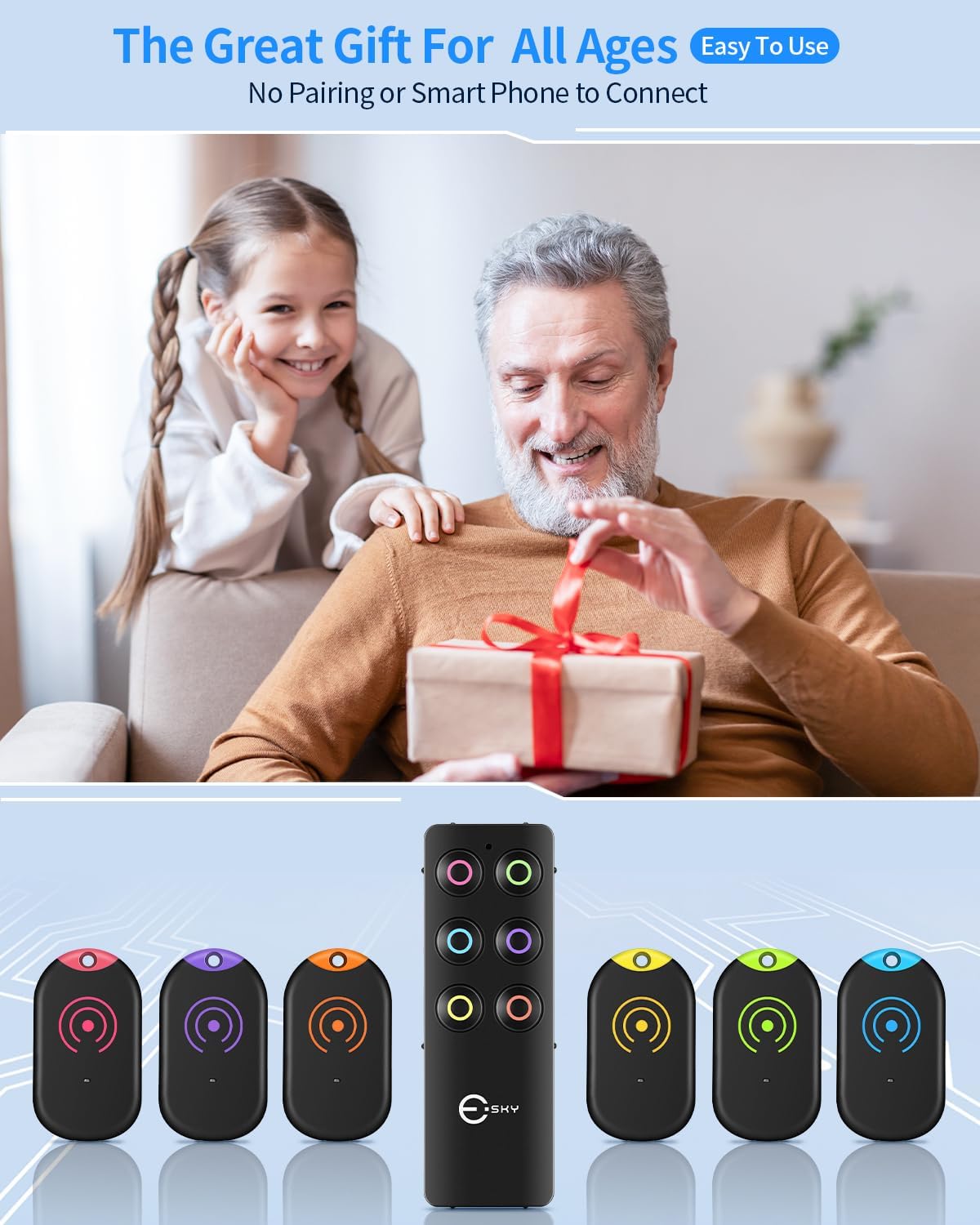 Thumbnail 6 de Esky Ultra Slim Key Finder with 80dB Sound, 100ft RF Range and 6 Receivers