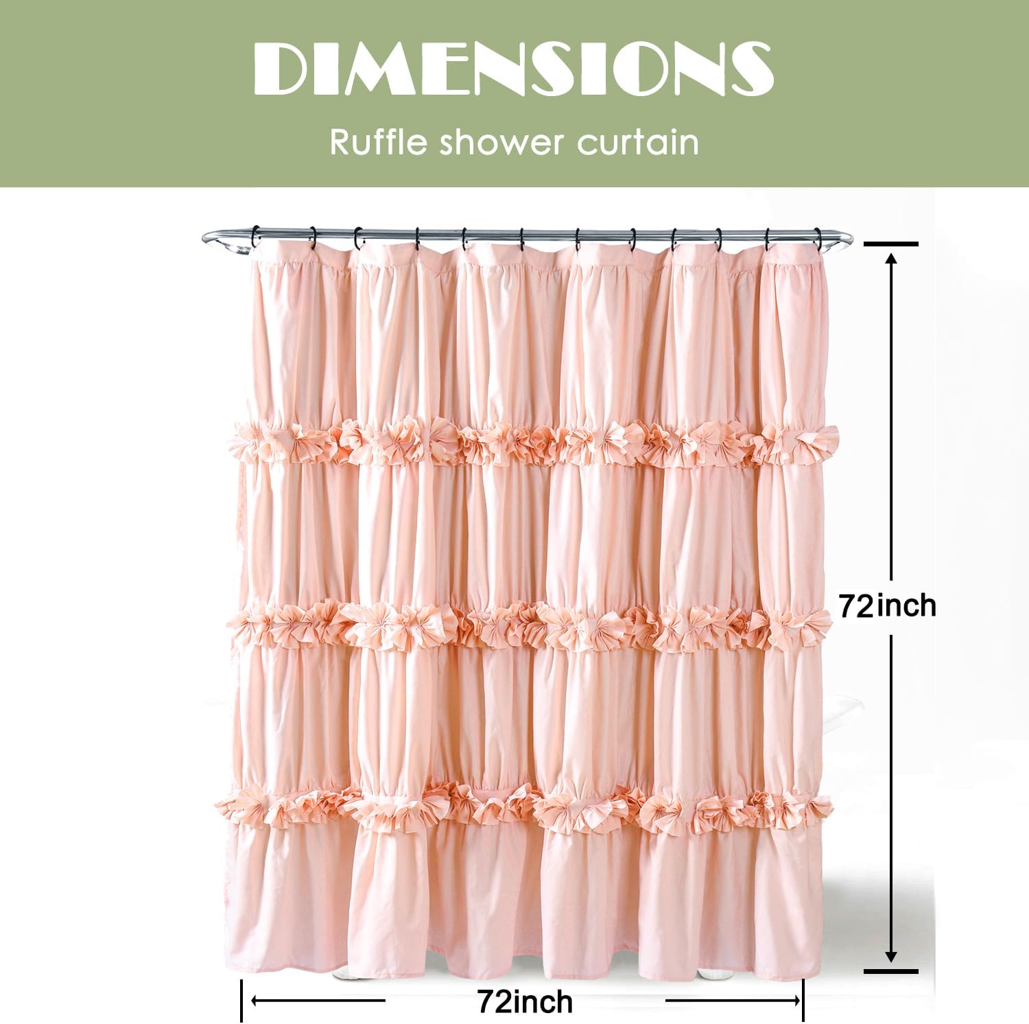 Detalle 2 de Homechoice Decor Shower Curtain 72" x 72