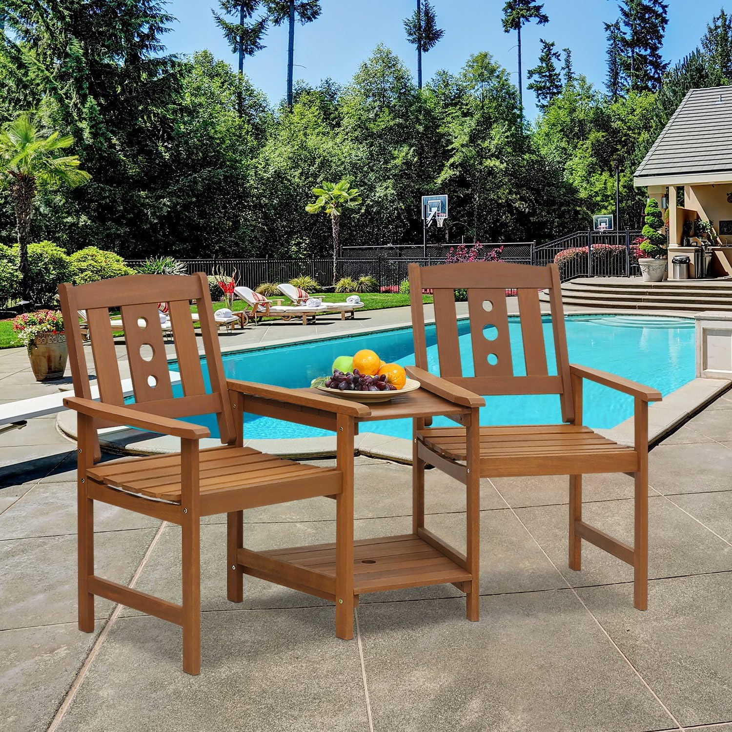 Detalle 2 de Furinno TIOMAN Outdoor Dining Set (Jack & Jill bistro set) for patio and garden