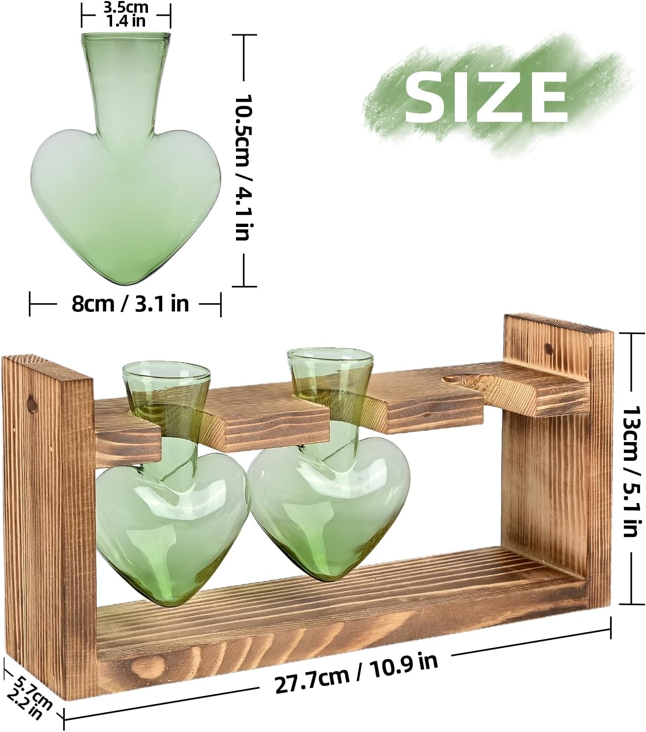 Thumbnail 3 de Heart-Shaped Glass Plant Propagation Station