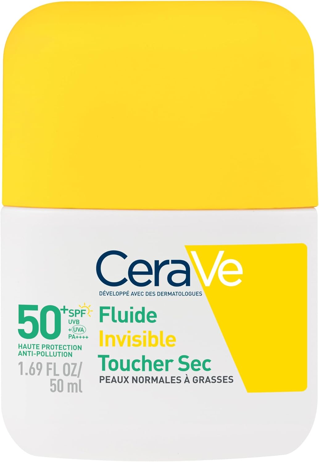 Detalle de CeraVe Fluide Invisible Toucher Sec SPF 50+ — Protection 12h et fini matifiant pour le visage