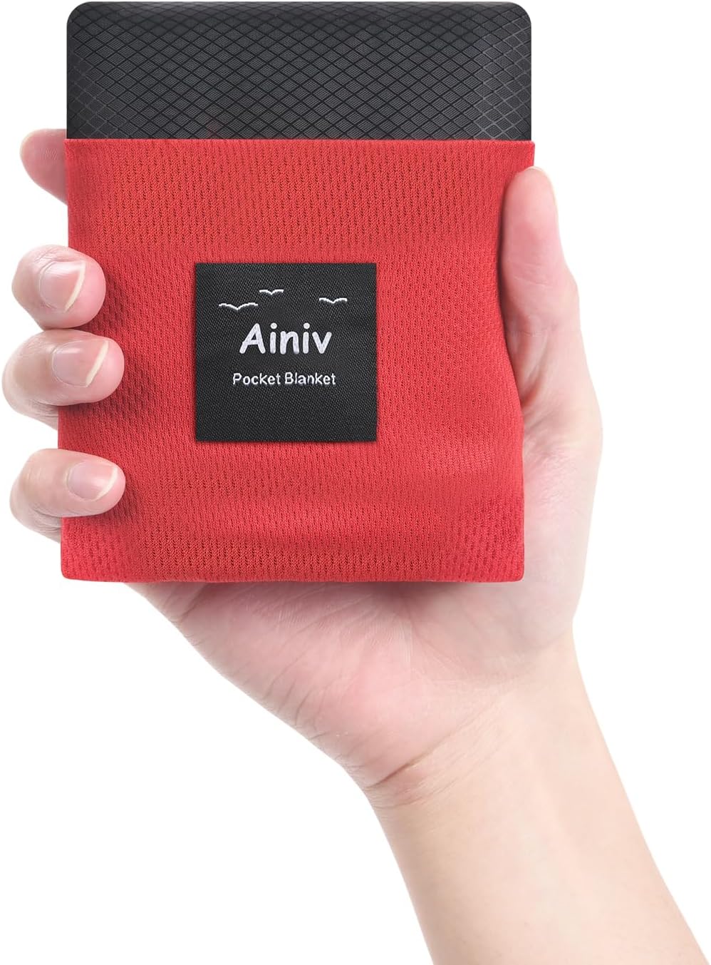 Detalle de Ainiv Picnic Blanket, Mini Pocket Beach Mat 140 x 180 cm – Lightweight, Waterproof & Sand-Free