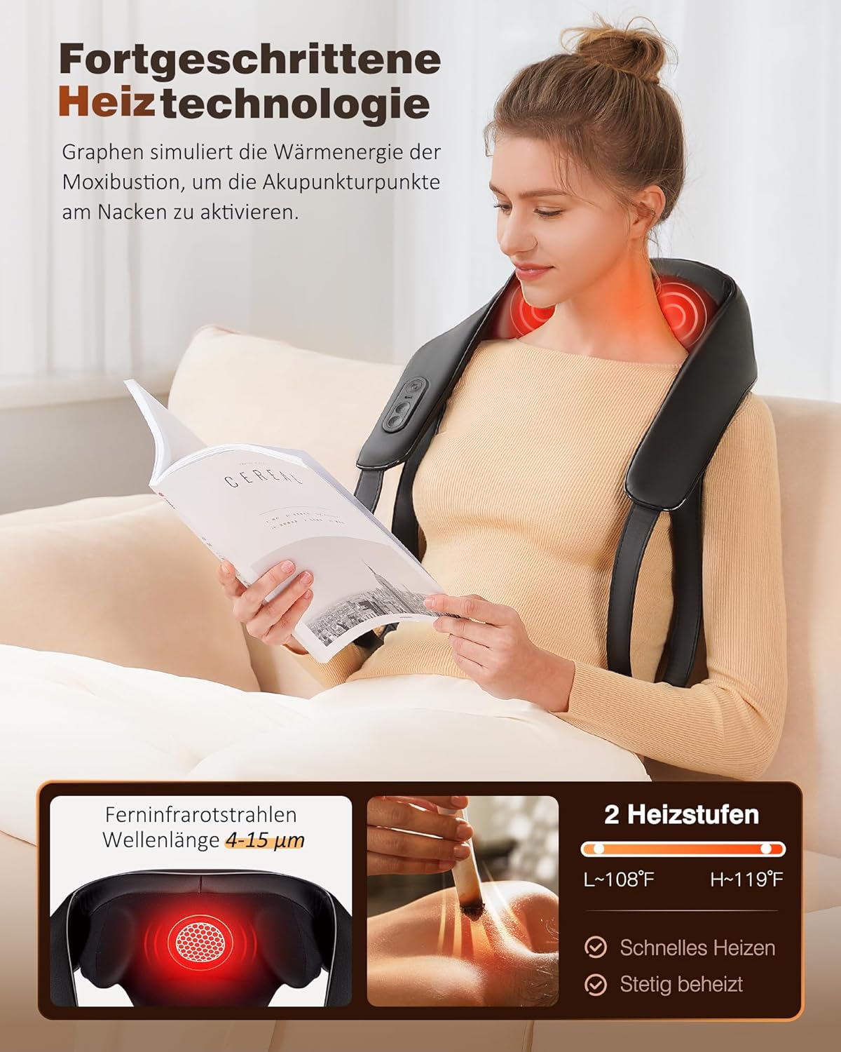 Detalle de KNQZE 2025 NackenmassagegerĂ€t 2500 mAh đ§
