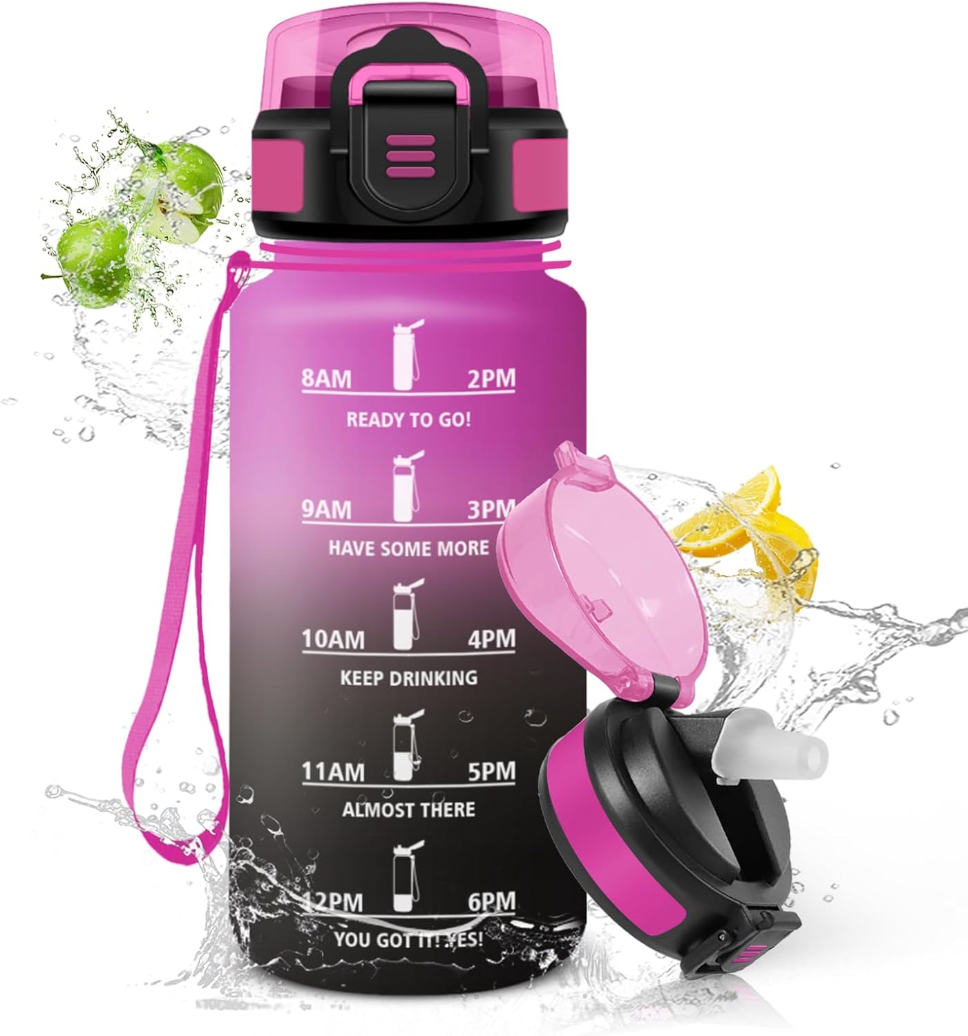Detalle de HoneyHolly Botella de Agua 500ml con Pajita 🧒🏼♀