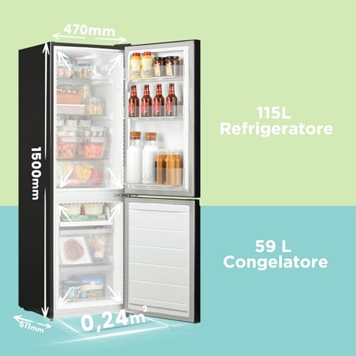Detalle 2 de COMFEE' 174L Frigorifero Combinato RCB169DK2(E) – Low Frost, compatto e silenzioso